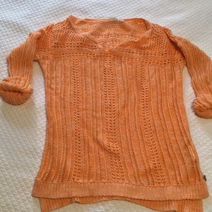 Roxy crocheted heathered orange sweater